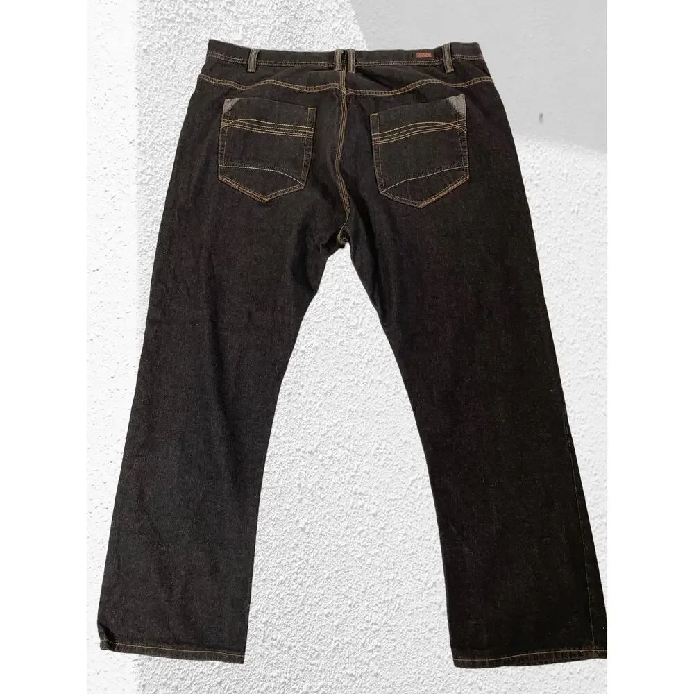 COOGI Australia Big and Tall Black Wash Jeans, 50x34, Dressy Details, High Style